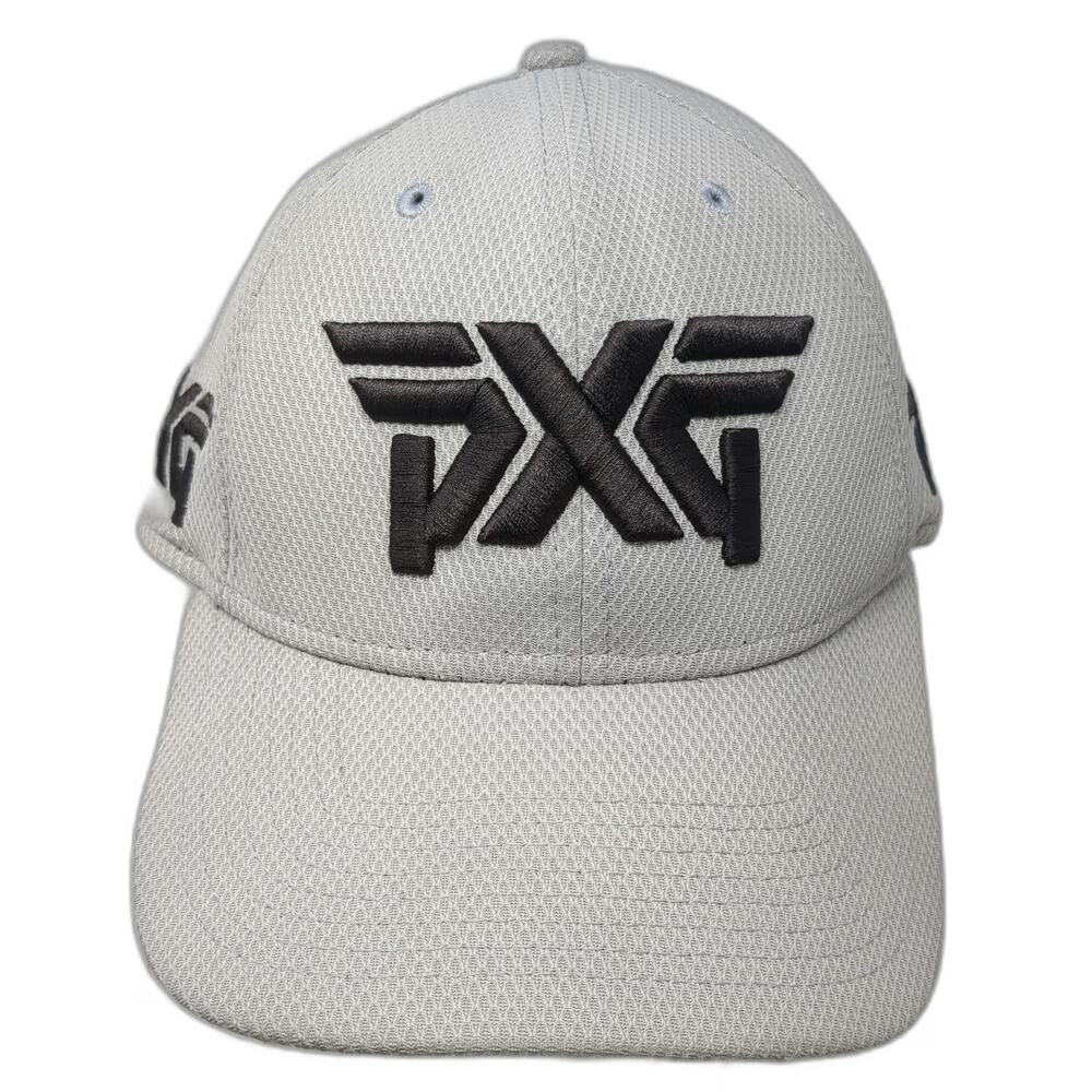 New Era PXG Baseball Cap Gray XL Fitted Stretch Fit Mesh 39THIRTY Golf Hat
